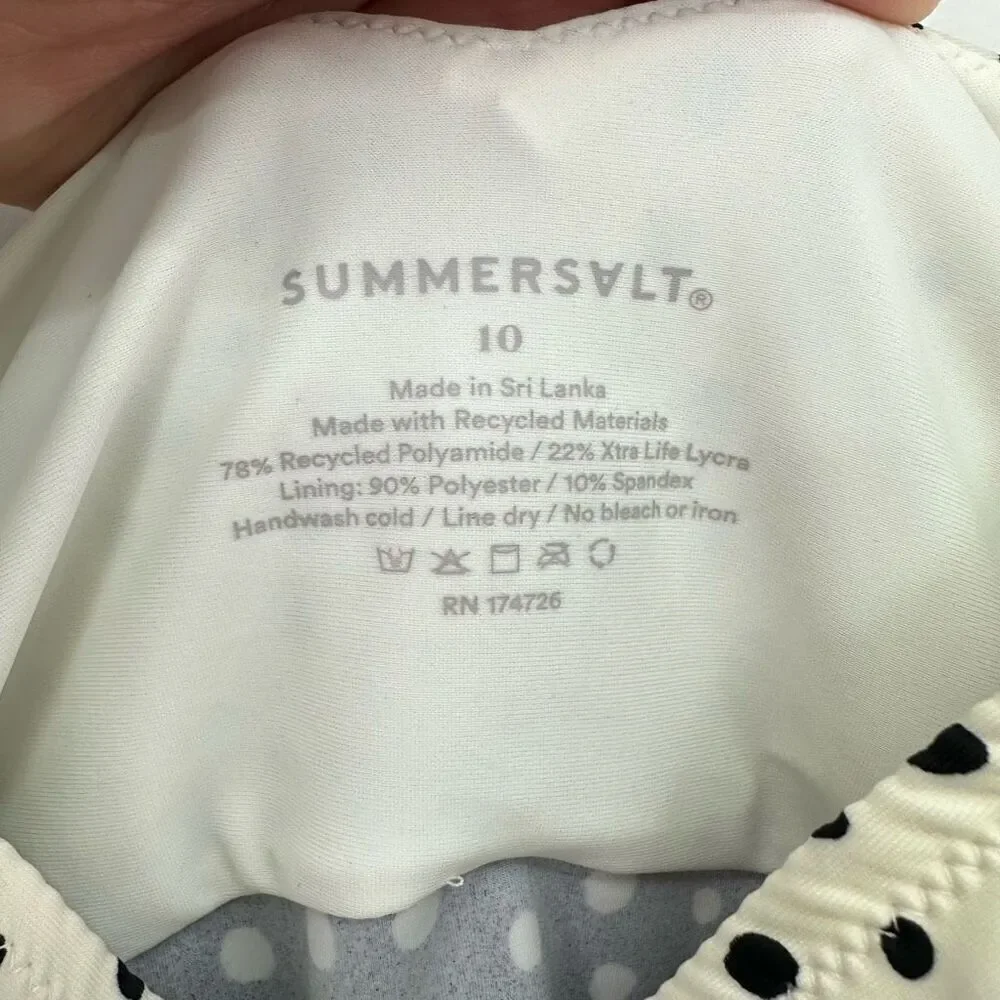 Summersalt Women’s The Ruffle Oasis Limited Edition On the Dot Black and White P